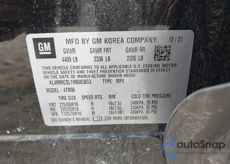 2022 Buick Encore Gx Awd Preferred from USA, damaged, VIN KL4MMCSL1NB083653